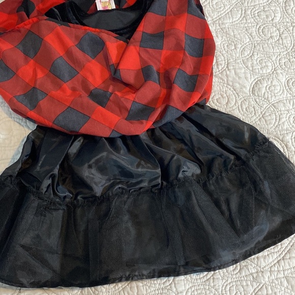 Fairytale Girls Velvet Tulle Plaid Dress with Matching Doll Dress - Picture 8 of 12